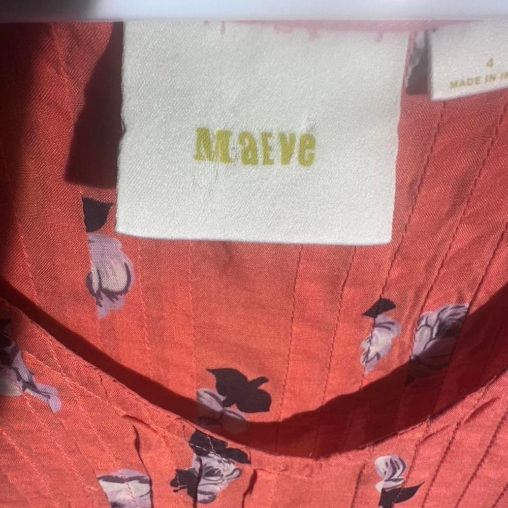 Maeve Maya Floral Flutter Sleeve. Anthropologie. size 4 - Picture 3 of 8
